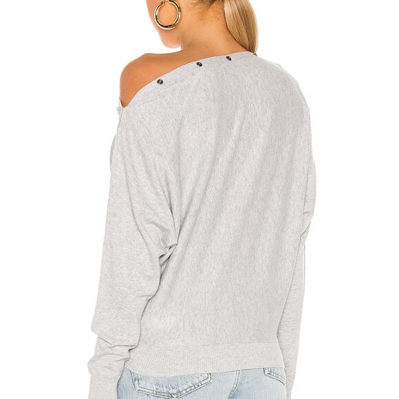 Allsaints Ellie pink watermelon dolman sleeve snap neck sweater XS - Picture 7 of 7